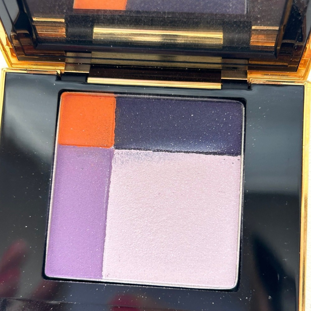 YSL 4 Color HARMONY Eye Shadow Palette navy Lavender‎ Orange